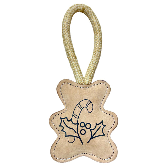 Gioco naturale per cani ORSO NATALE di cuoio