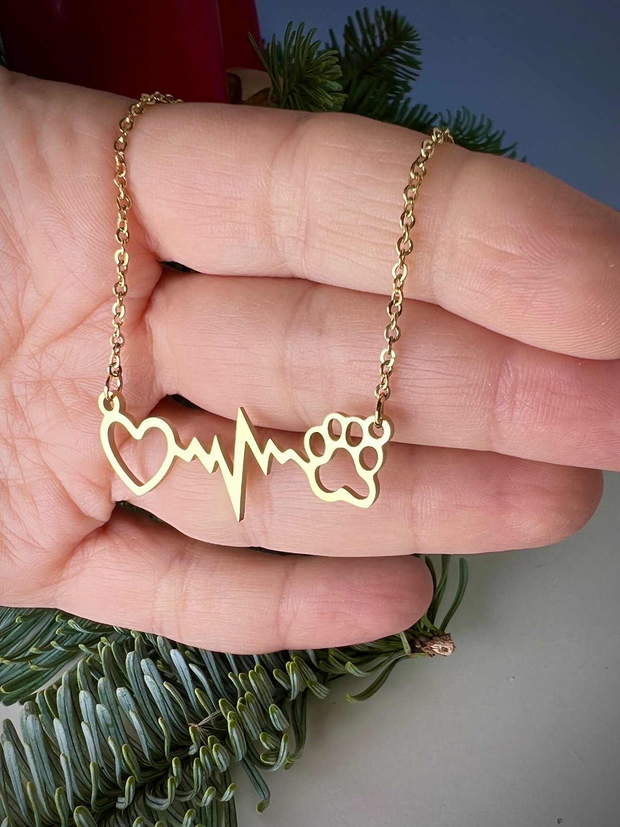 Collana impronte color oro