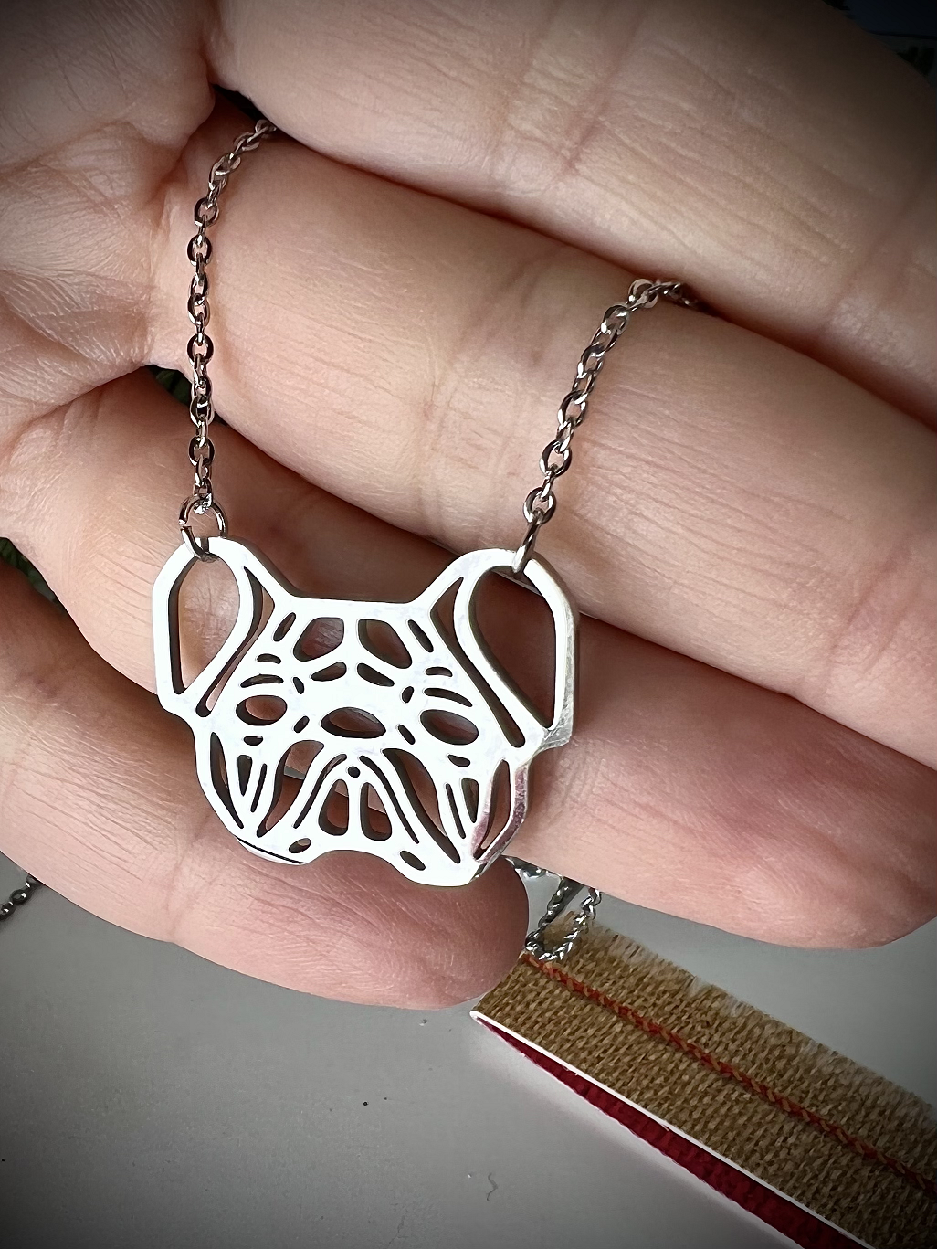 Collana bulldog color argento