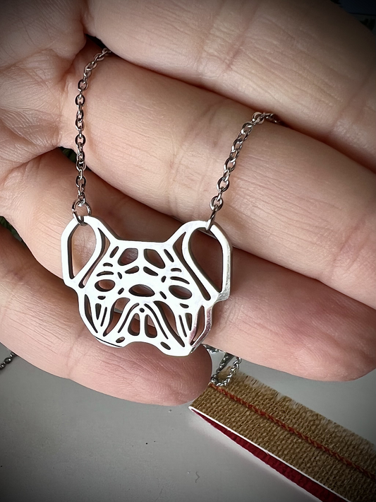 Collana bulldog color argento