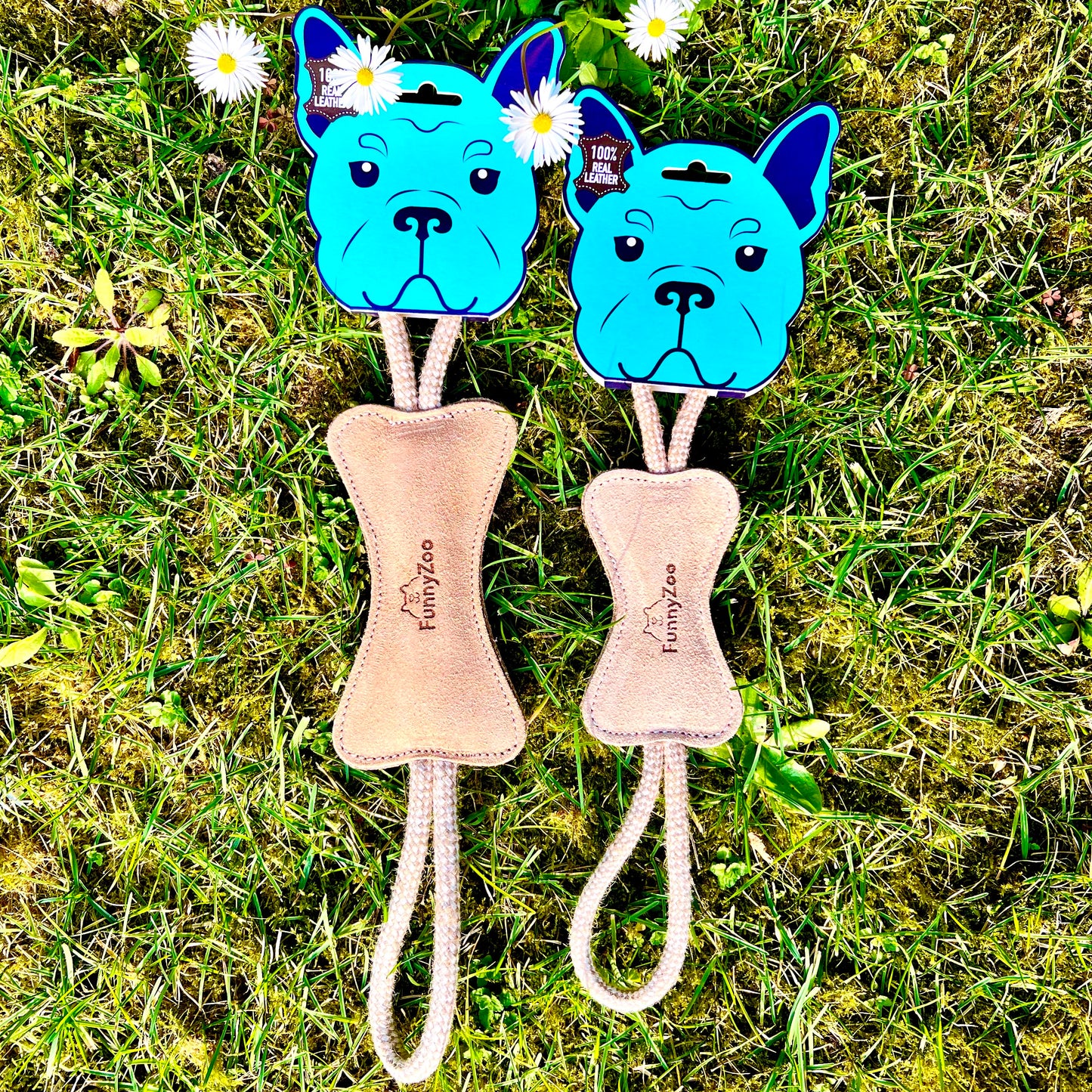 Ossicino medio in camoscio con corda in cotone e juta