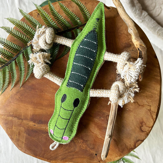 Krokodil aus Veloursleder 🐊