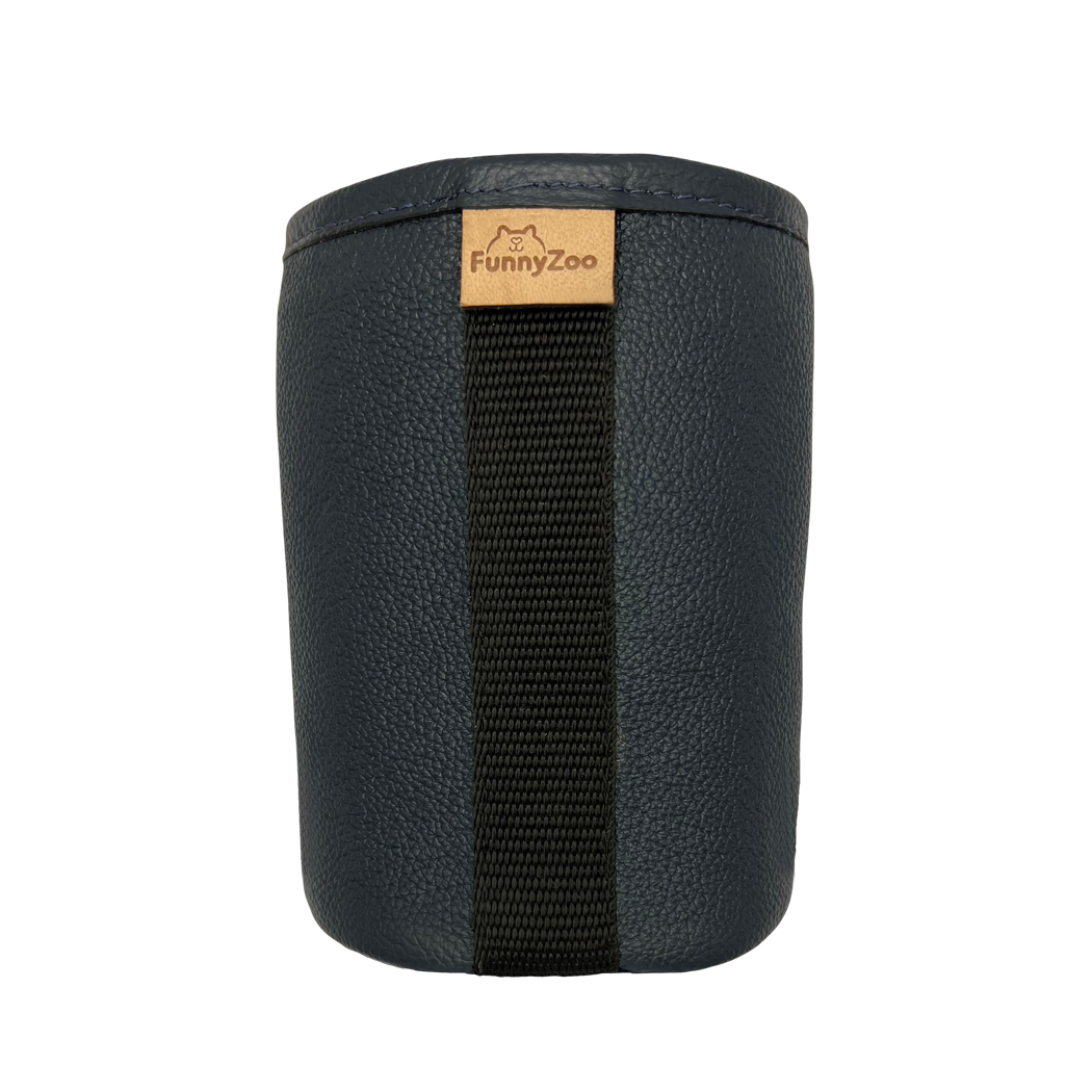 Elegante e pratica borsa portasnack in pelle per cani