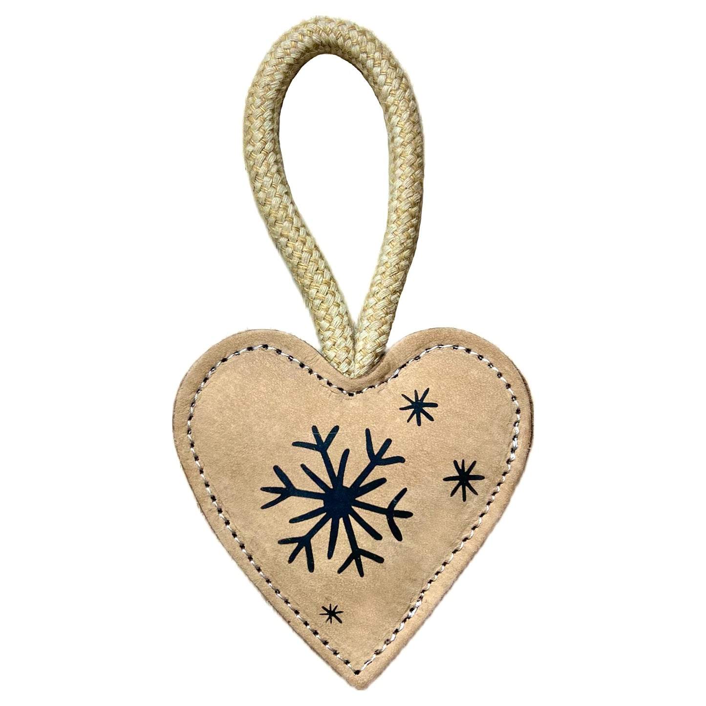 Gioco naturale per cani CUORE NATALE di cuoio