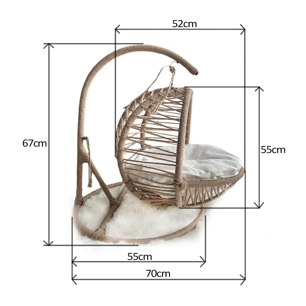 Cuccia a dondolo in juta naturale per gatti