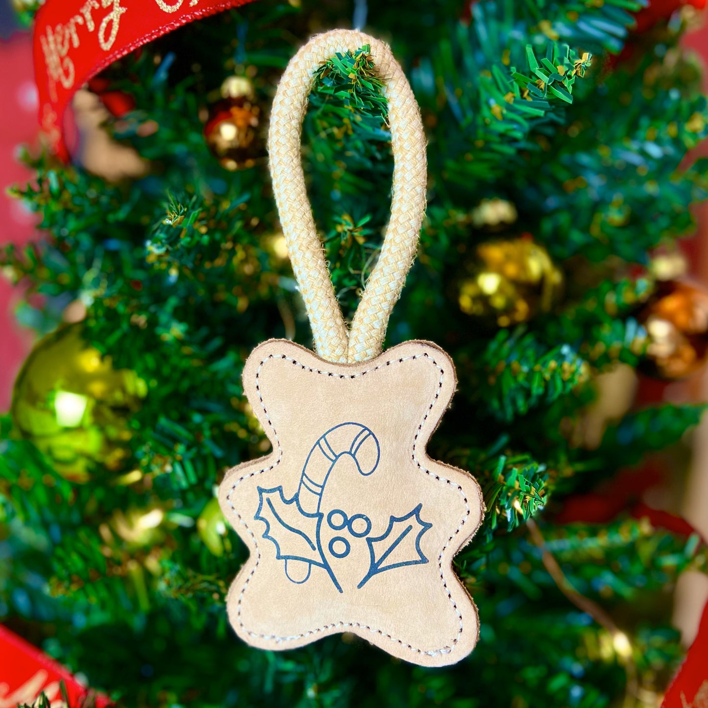 Gioco naturale per cani ORSO NATALE di cuoio