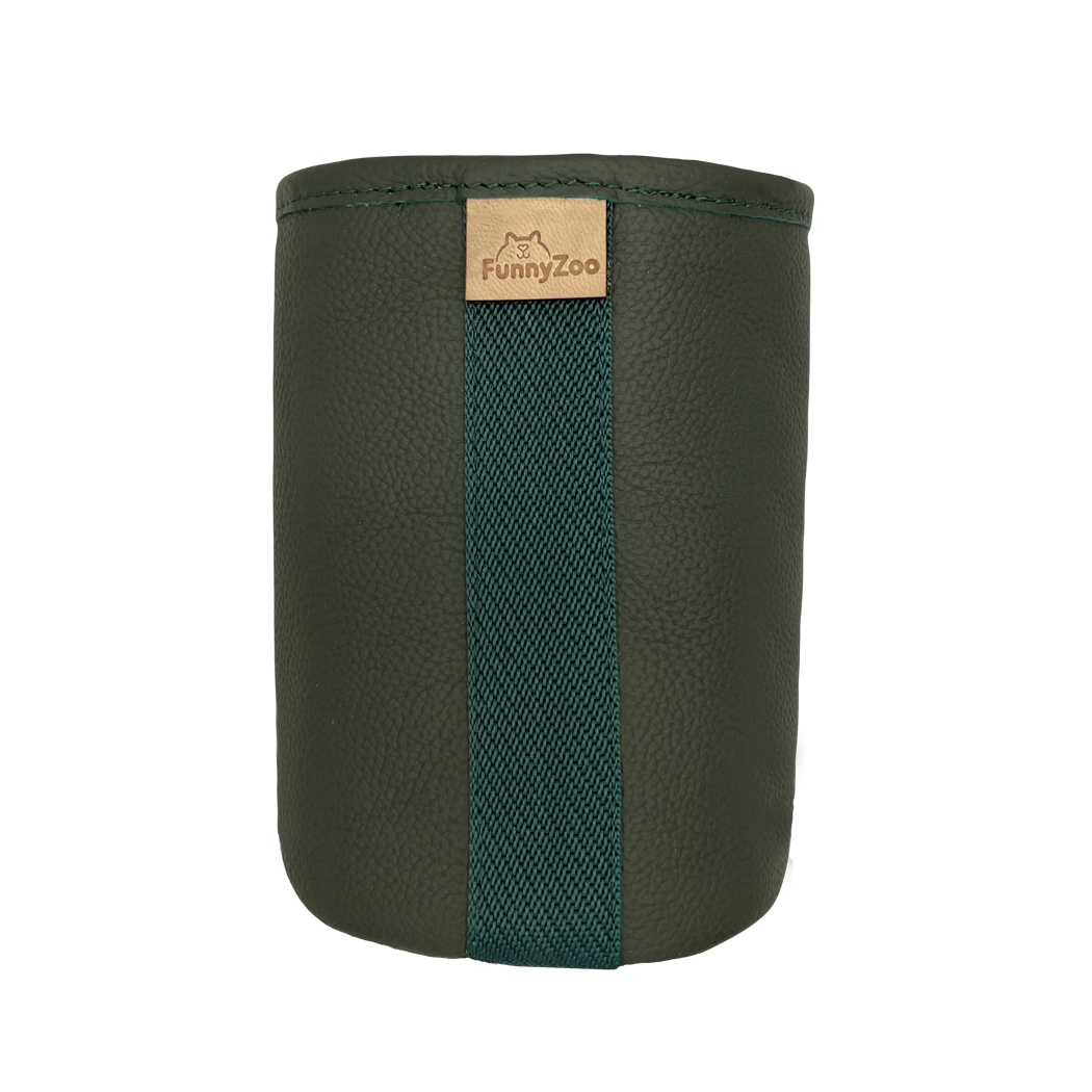 Elegante e pratica borsa portasnack in pelle per cani