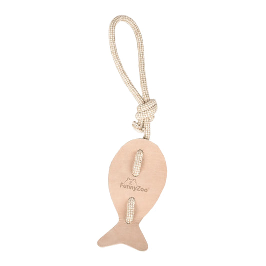 Pesciolino di cuoio monostrato e corda di cotone e juta