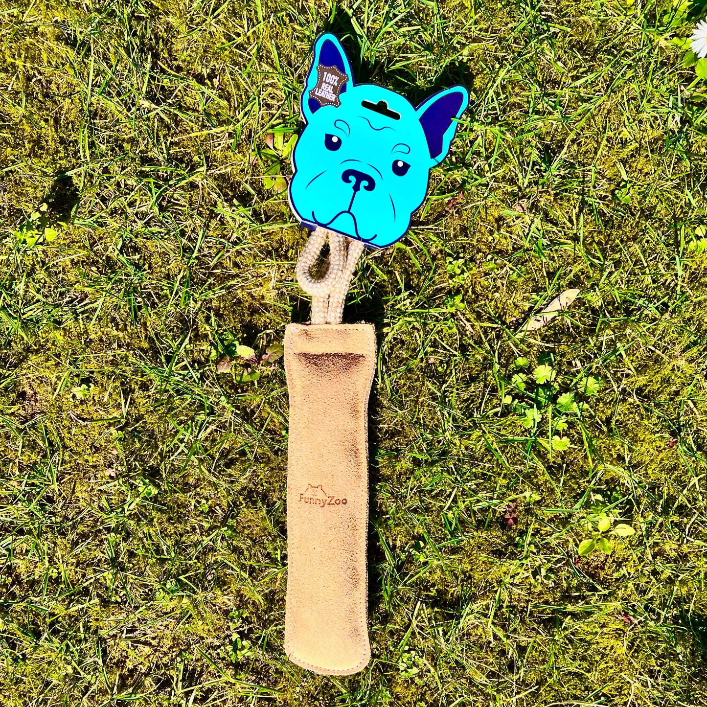 Manicotto in camoscio con corda in cotone e juta