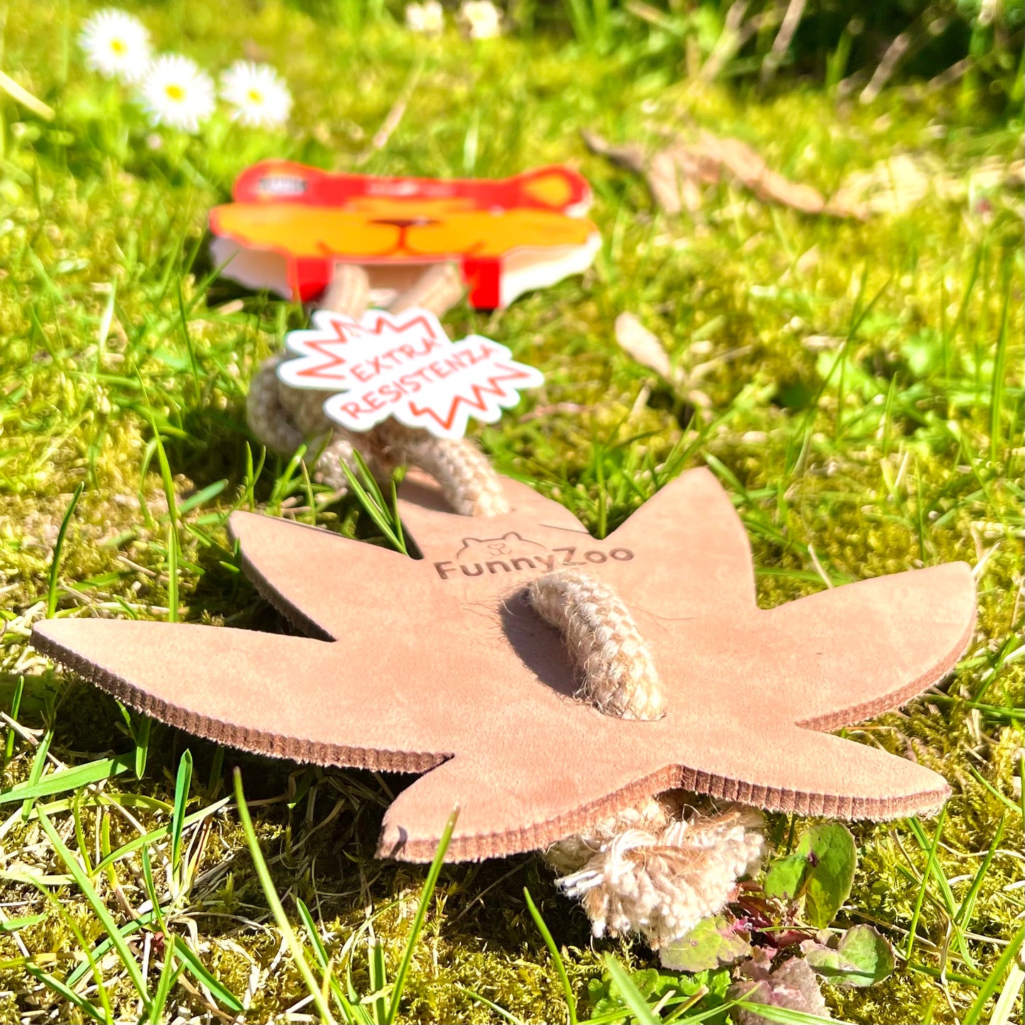 Foglia di cuoio monostrato e corda di cotone e juta