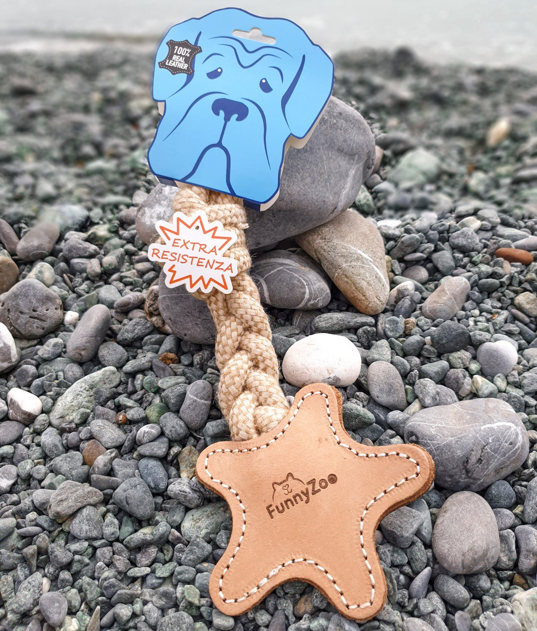 Stella di due strati di cuoio e con corda di cotone e juta